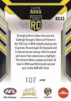 2019 Select Dominance - Rookies #RC43 Jack Ross Back